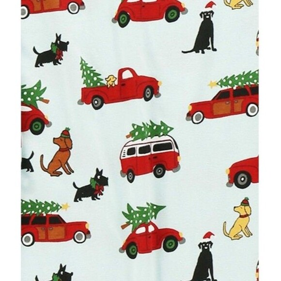 Lazy One Christmas Holiday Dogs Trees Cars Unisex PJ Pants Size Small - Picture 1 of 12